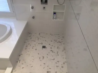 Stunning Stone Bathroom — Kitchen Remodeling project by K & M Flooring-Renovations Inc.