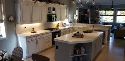 Elevated Panel Cabinets with Quartz Surfaces — Kitchen Remodeling project by HomRem LLC