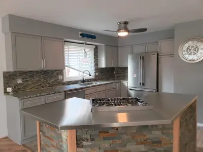 Gray Refacing Project in White Lake, MI — Kitchen Remodeling project by Kitchen Tune-Up Novi, MI