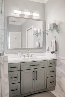 Rycar Primary Bathroom and Corridor Bathroom — Kitchen Remodeling project by The Bath And Kitchen Gallery, Inc.