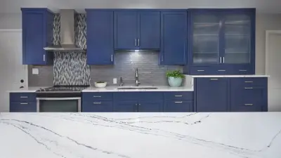 Blue Kitchen by Sam Hughes — Kitchen Remodeling project by Eren Design And Remodel