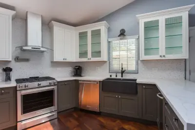 Happy Clients and Stunning Custom Kitchens and Bathrooms — Kitchen Remodeling project by Flat Rate Remodeling, Inc.