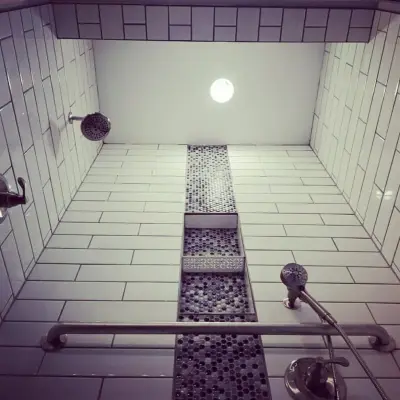Bathroom Tile Fitting — Kitchen Remodeling project by John Huff Tile LLC