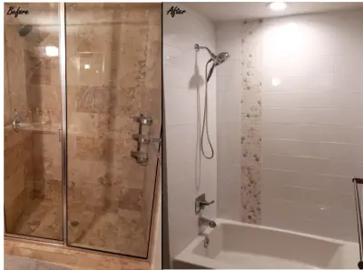 Bathtub Transformation from Shower — Kitchen Remodeling project by 512 Remodel