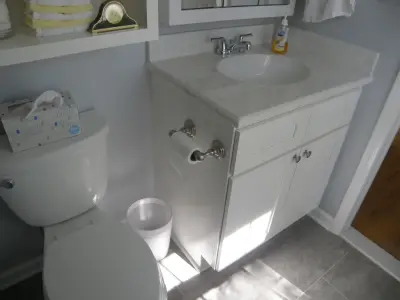 Compact Sterling Heights Bathroom Makes a Bold Impression — Kitchen Remodeling project by Kopke Remodeling & Design