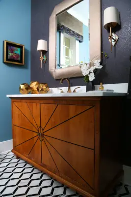 Elegant Powder Room on Penn — Kitchen Remodeling project by Compass Design, LLC