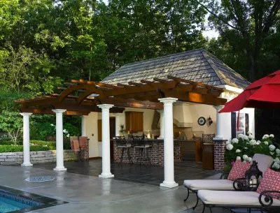 Poolside in Pewaukee — Landscape Construction project by David J Frank Landscape Contracting Inc in Milwaukee