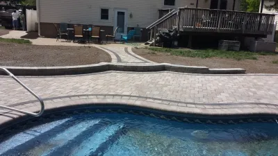 Pool Edging — Landscape Construction project by Diamond Cut Landscape Design in Washington Township