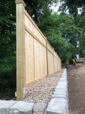 Juniper Lane Project- Bluestone Patio, Stone Walls And Fence. by Donnellan & Sons Landscaping