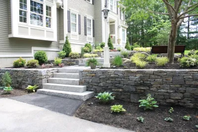 Complete Front Entry — Landscape Construction project by Downer Brothers Landscaping, Inc. in North Andover