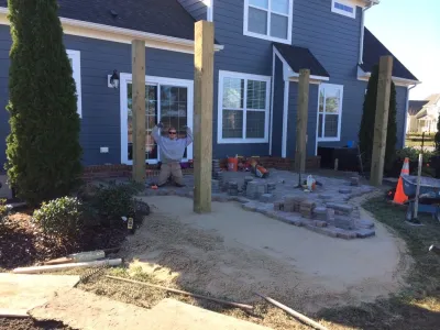 Wood Pergola — Landscape Construction project by Dreamscape Designers Landscape Company in Virginia Beach