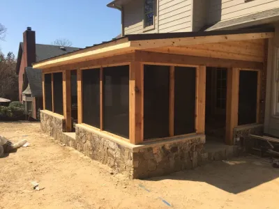 Screened in porch — Landscape Construction project by DSLD Land Management Company, Inc.
