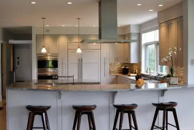 Transitional Kitchen in Stowe Grey — Kitchen Remodeling project by Dovetail Designs By Jenny Volk