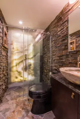 Gorgeous Bathroom: Illuminated Onyx Wall — Kitchen Remodeling project by Eastside Design & Build Inc.