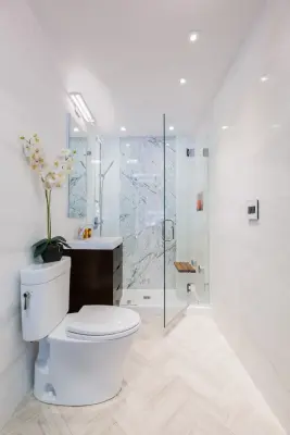 Gorgeous Marble Bathroom — Kitchen Remodeling project by Eastside Design & Build Inc.