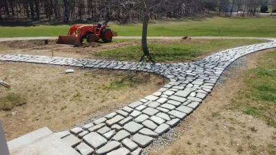 Stone Walkway — Landscape Construction project by Earth Dynamics Of New England