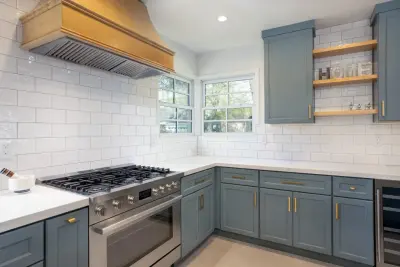 Teal Bliss: A Kitchen Renovation in Valley Village — Kitchen Remodeling project by Metropolis Drafting And Construction Inc