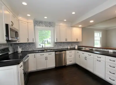 Towson Transitional White Kitchen — Kitchen Remodeling project by Taylor Made Custom Contracting Inc.