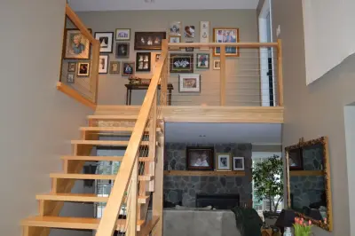 Contemporary Stair Replacement for Traditional Stair in Pewaukee — Kitchen Remodeling project by Advantage Design + Remodel