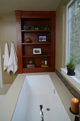 serene modern - lake oswego master bath renovation — Kitchen Remodeling project by Mountainwood Homes