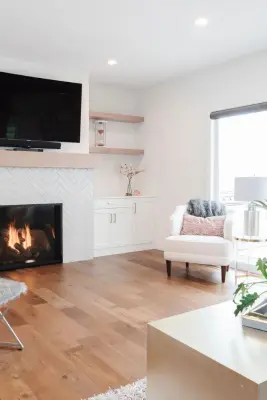 Lakehouse Family Room in the Valley — Kitchen Remodeling project by Tangerine Designs Kitchens And Baths