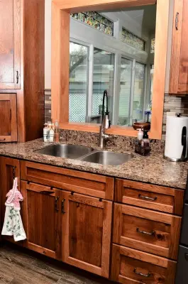 Haas Signature Collection: Space-Saving Rustic Hickory Kitchen — Kitchen Remodeling project by Haas Cabinets