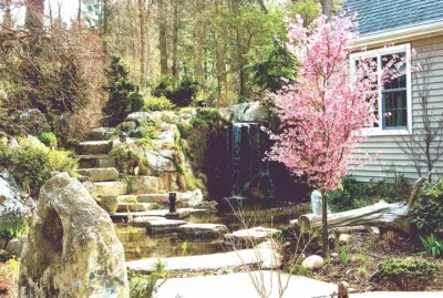 East Norwich Long Island Waterfall and Pond — Landscape Construction project by Emil Kreye & Son Inc. in East Norwich