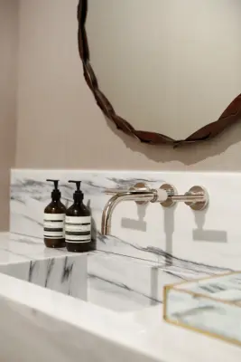 West Hollywood - Powder Room — Kitchen Remodeling project by Concept Renovations, Inc.