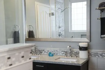 Monochrome Bathroom — Kitchen Remodeling project by The Bath Shop