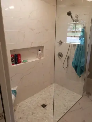 Neutral Tones Bathroom — Kitchen Remodeling project by Artisan Kitchen And Bath Design