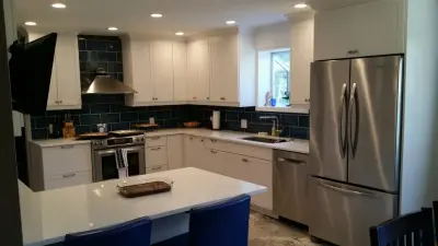 Walnut and White Kitchen — Kitchen Remodeling project by North Shore Kitchen Design Center