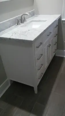 Ceramic Subway Tile for White Bathrooms — Kitchen Remodeling project by TradeMark Construction