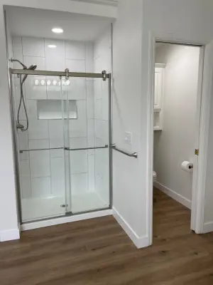 Modern White Bathroom — Kitchen Remodeling project by Smart Design Kitchen & Bath