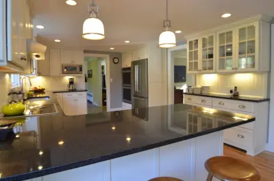 Cedar Hill Rd. White Kitchen Project, Simsbury, CT — Kitchen Remodeling project by D.E. Jacobs Associates, Inc.