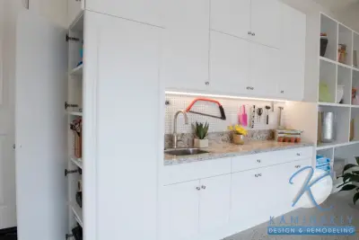 Contemporary White Garage — Kitchen Remodeling project by Kaminskiy Design And Remodeling
