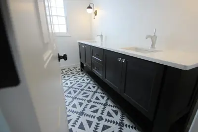 Wisconsin Urban Wood Bespoke Vanity — Kitchen Remodeling project by Blue Terra Design