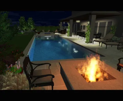 Sleek Outdoor Living Model by Easy Landscape Plan, LLC
