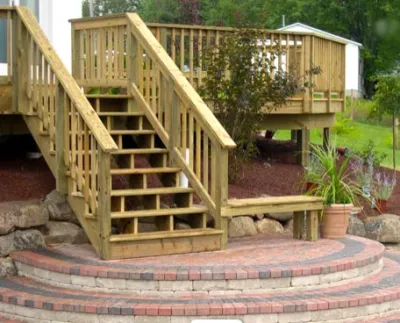 Raised Wooden Deck — Landscape Construction project by Ganshert Nursery & Landscapes