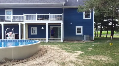 Arwoods backyard pool area — Landscape Construction project by Garden Of Eden Landscaping Services in Marysville