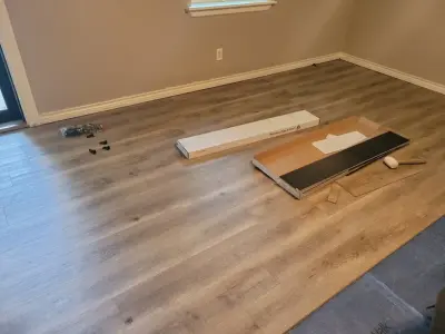 Synthetic Wood Flooring — Home Renovation & Remodeling Services project by A & T Designs And Remodel