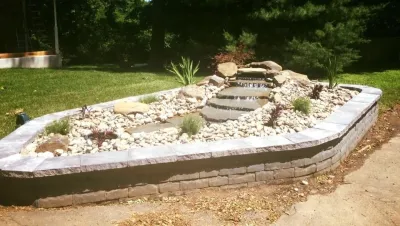 Custom Water Features, Wall, & Planting — Landscape Construction project by Garnet Valley Farms in Boothwyn