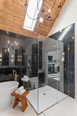 Upscale Restroom in Commercial Point — Home Renovation & Remodeling Services project by Casino Co. Renovations