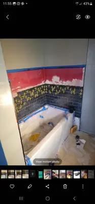Bathroom Tile Setup — Home Renovation & Remodeling Services project by WOTW Construction Llc