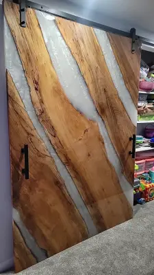 Maple Epoxy Sliding Panel — Home Renovation & Remodeling Services project by Maple's Edge Construction, LLC
