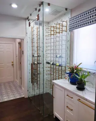 Navy, Gold, and White Kitchen by Amy's Paint And Remodeling Solutions