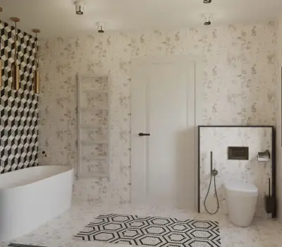 Three-dimensional bathroom design — Interior Design & Decorating project by Marina Design - Studio