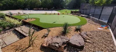 Rustic Ridge Pool Landscape & Putting Green by Graves Landscape & Outdoor Living