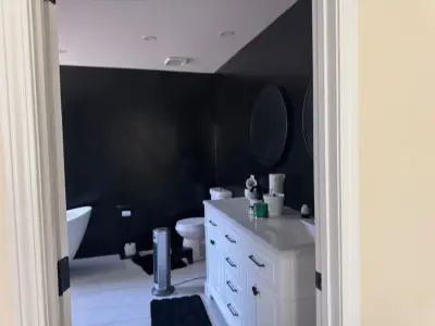Moody Spa-Inspired Primary Bath Makeover — Interior Design & Decorating project by Live&Gather Co.