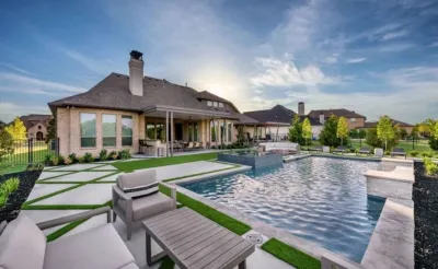 Tranquillity Modern Pool & Patio — Landscape Construction project by Graves Landscape & Outdoor Living in Heath