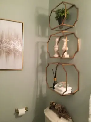 Renovated Powder Room — Interior Design & Decorating project by La Decor